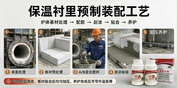 工业炉窑保温衬里粘接方案 HR-8767无机高温胶应用指南