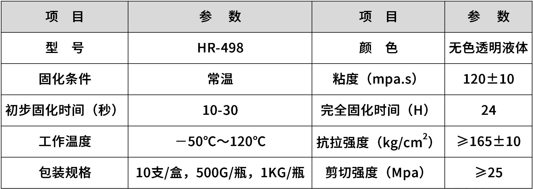 HR-498 耐高温快干胶