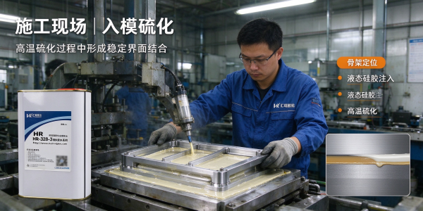 硅胶包金属骨架热硫化底涂方案｜HR-328-3 固态硅胶模压底涂剂